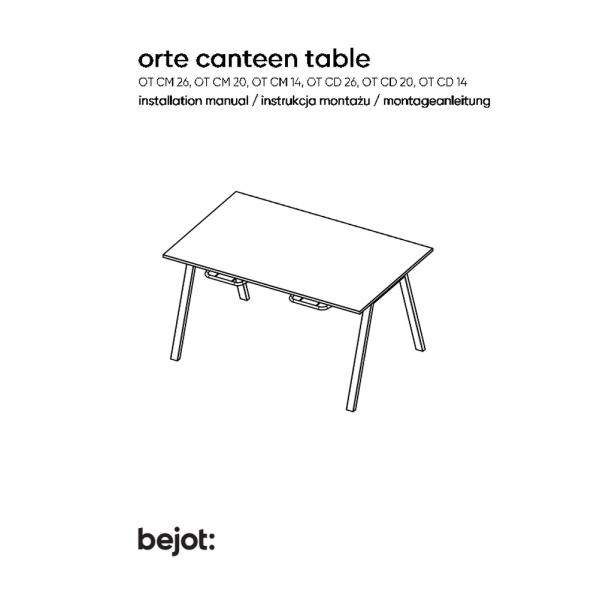 orte canteen table - installation manual